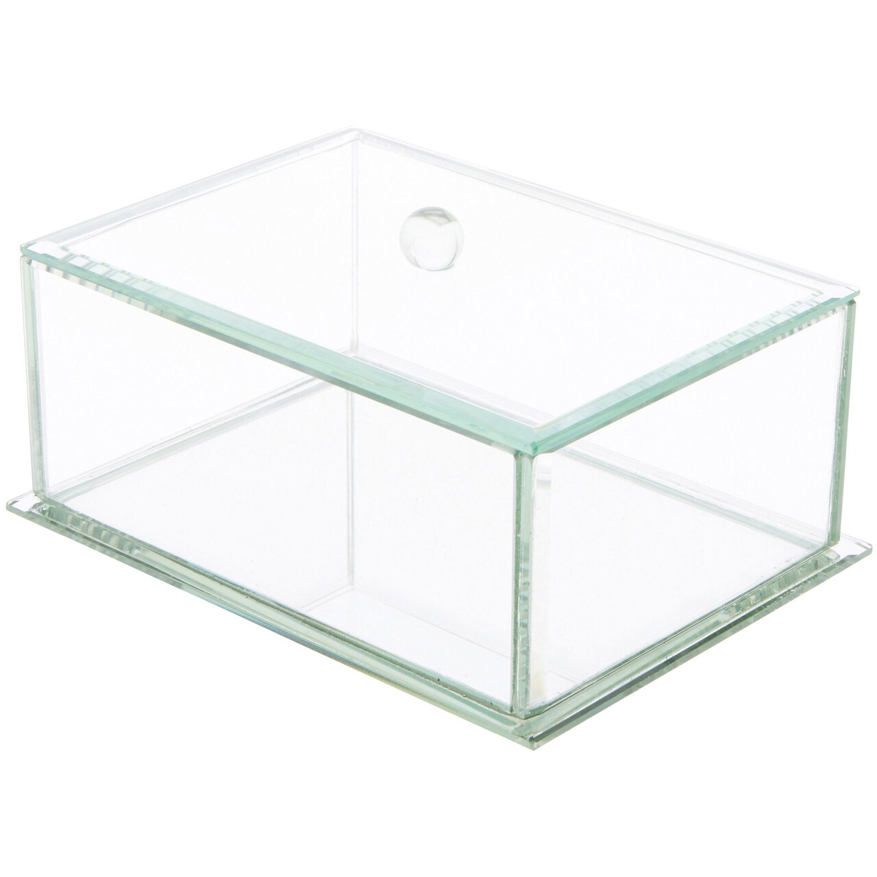 Bard's Clear Beveled Glass Display Box for Jewelry or Keepsakes